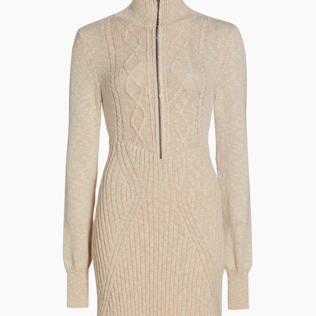 Free People Elegant Cream Knit Dress